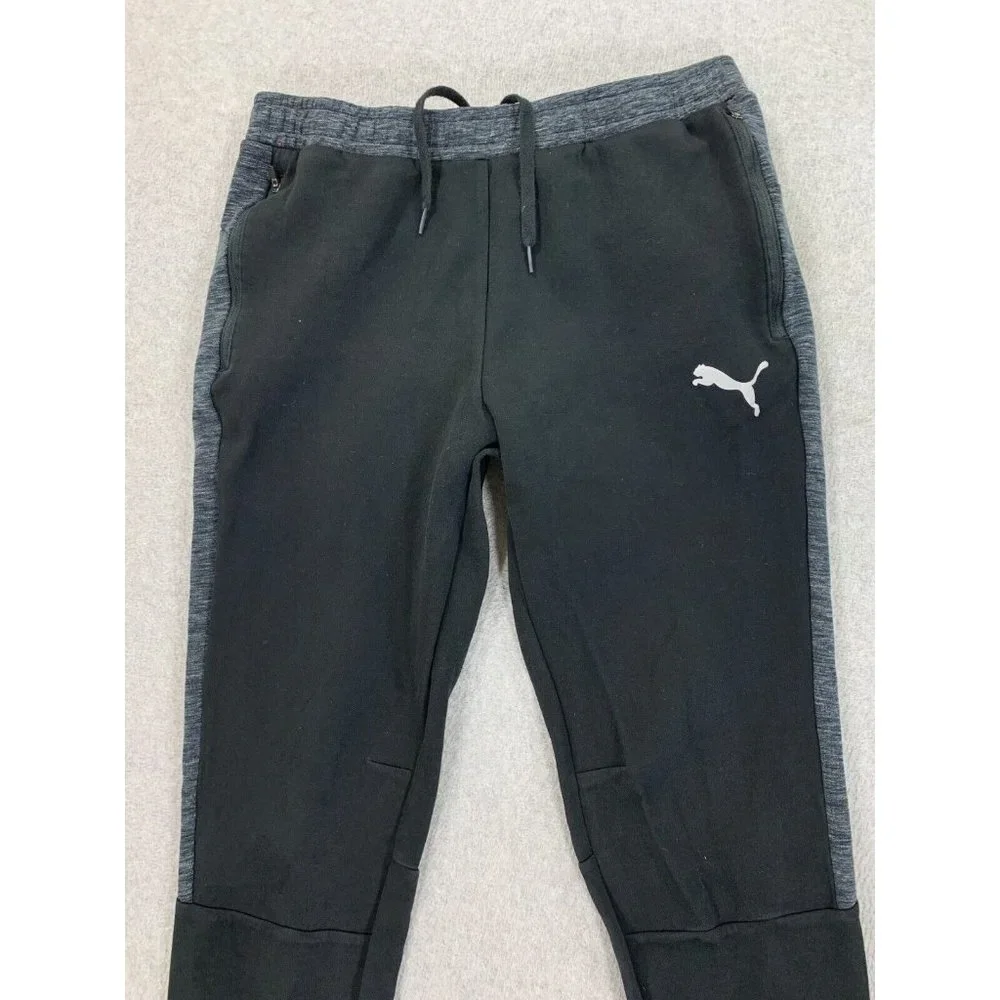 Puma Black & Gray Mens Jogger Sweatpants